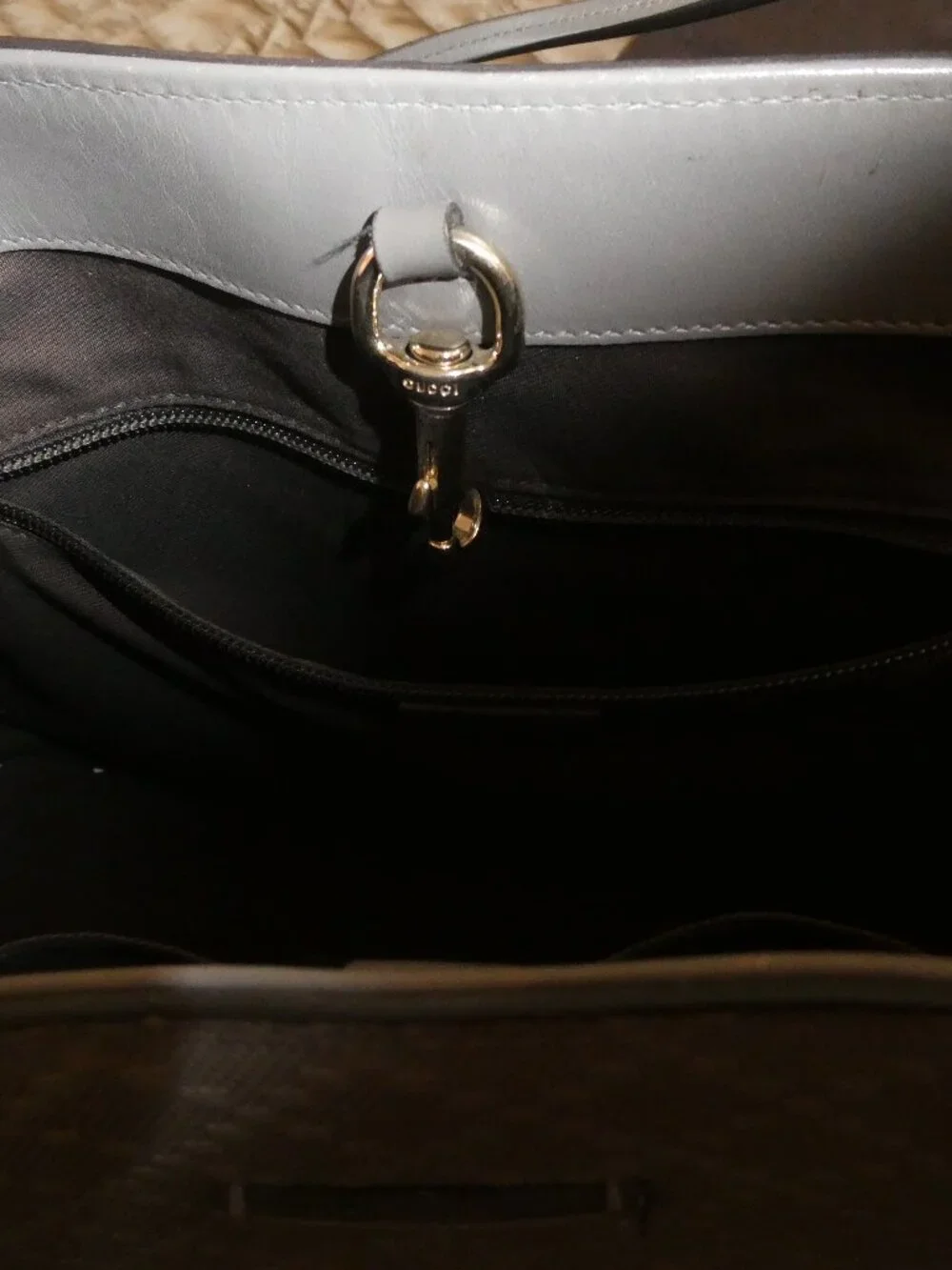 GUCCI Tote Bag Shoulder Bag Gray All Leaser